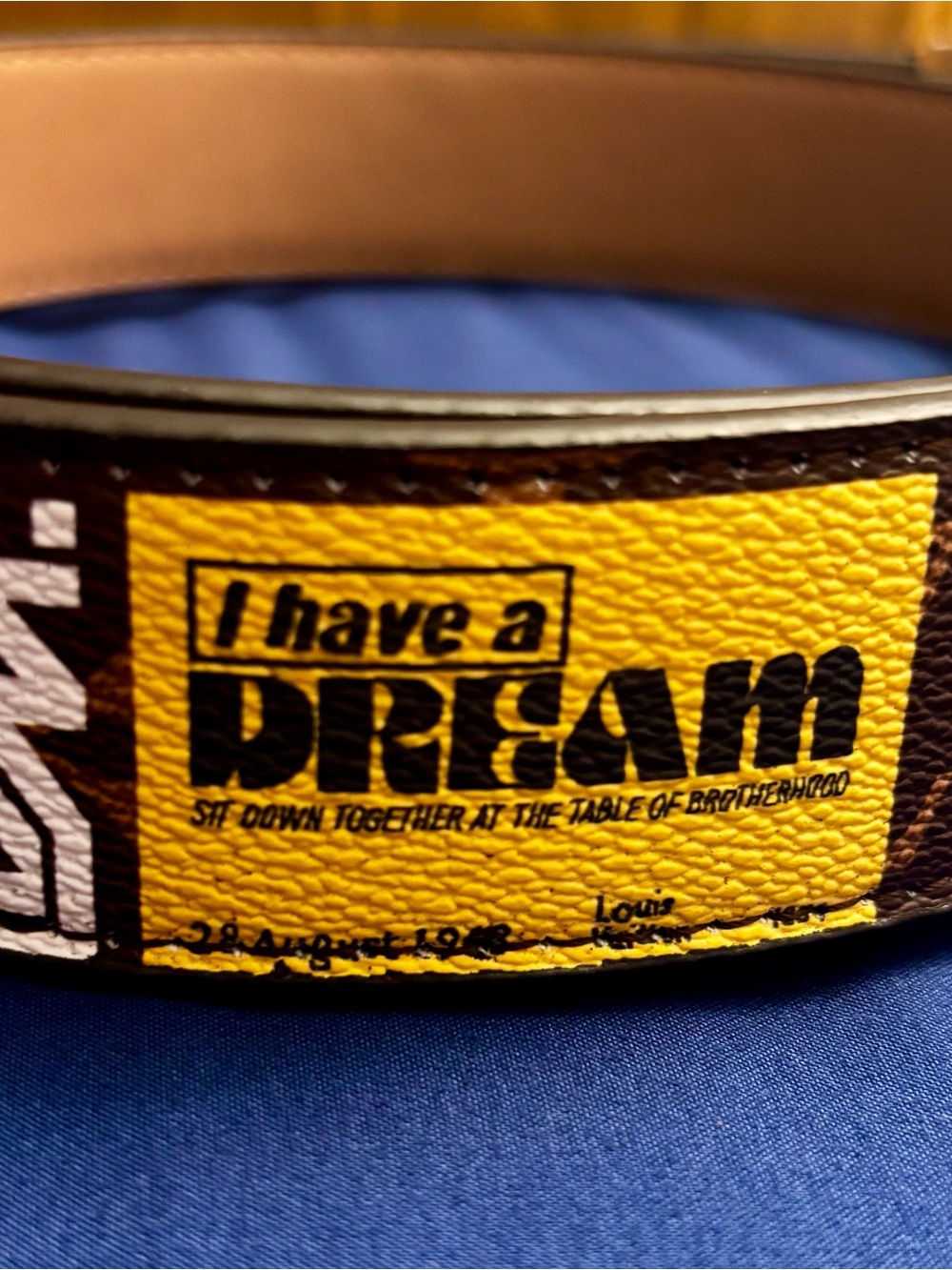 Brand New (I have a Dream ) Brown Monogram Belt with Yellow Patch and LV Buckle - Picture 7 of 7